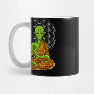 Alien Buddha Meditation Yoga UFO Mug